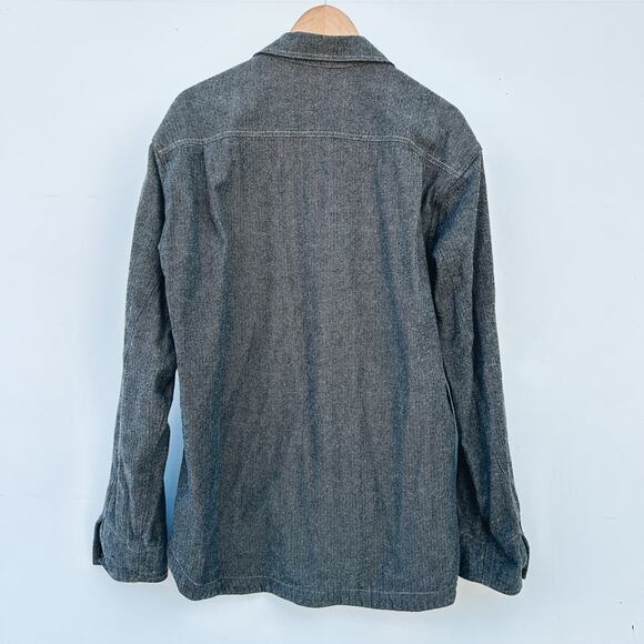 CP Shades Women's Thick Cotton Herringbone Button Down Long Sleeve Shirt Large - Picture 2 of 10